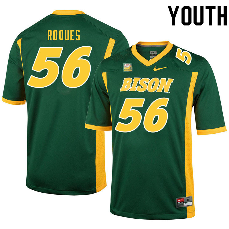 Youth #56 Loshiaka Roques North Dakota State Bison College Football Jerseys Sale-Green - Click Image to Close